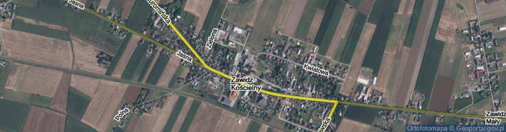 Zdjęcie satelitarne Zawidz Kościelny ul.